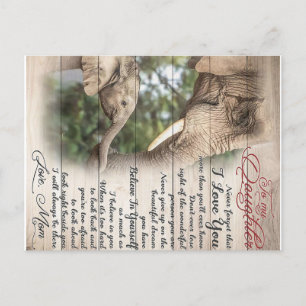 Mamma till min dotter Brev, tjejen Birthday Gift Vykort