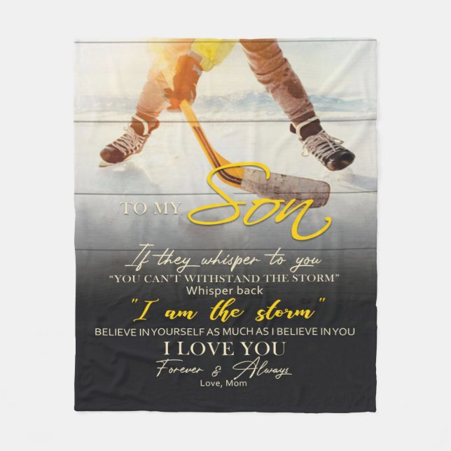 Mamma till min son Gift, son Birthday Gift Idea Fleecefilt (Framsidan)