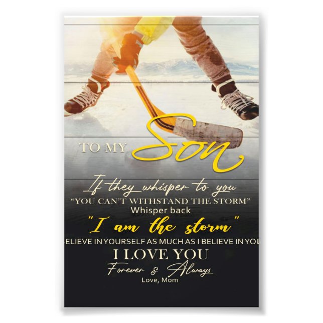 Mamma till min son Gift, son Birthday Gift Idea Fototryck (Framsidan)