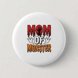 Mamma till monster vintage Halloween t-shirt desig Knapp