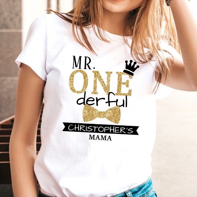 Mamma till Mr ONEderful | Föräldrar 1:a födelsedag T Shirt (Skapare uppladdad)