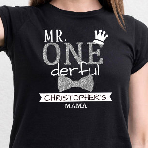 Mamma till Mr ONEderful Föräldrar 1:a födelsedag T Shirt