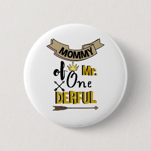 Mamma till Mr Onederful Första One-Derful T-Shirt Knapp