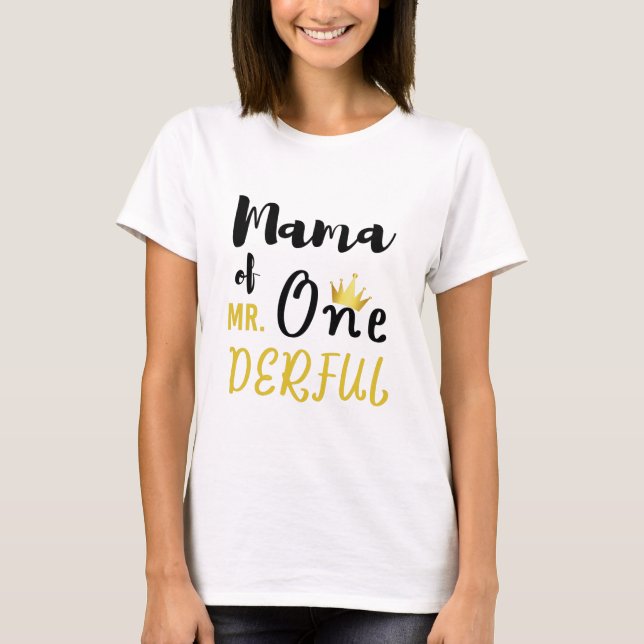 Mamma till MR Onederful Rolig 1-års T-Shirt (Framsida)