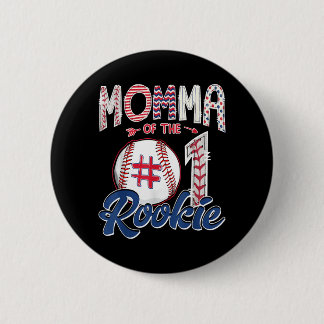 Mamma till rookie 1-års födelsedags-pojken basebal knapp