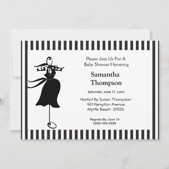 Mamma till Silhouette Baby Shower-inbjudan Inbjudningar (Framsida)