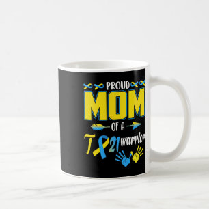 Mamma till T21-krigare Downs syndrom medvetenhet f Kaffemugg