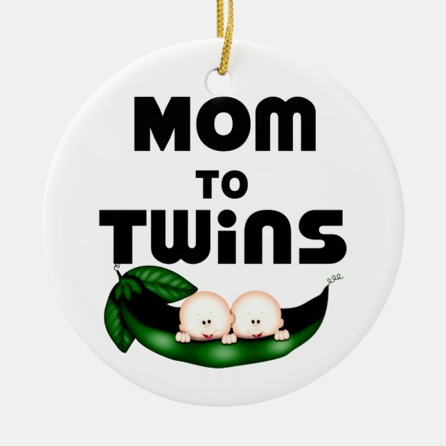Mamma till Twillingar (Peapod) Julgransprydnad Keramik (Framsidan)
