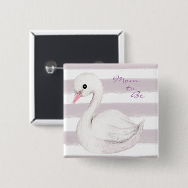 Mamma till Typografi Lila Rand Girl Shower Knapp