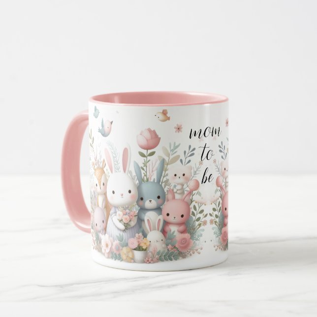 Mamma till Woodland Animals Rosa Mugg (Framsida vänster)