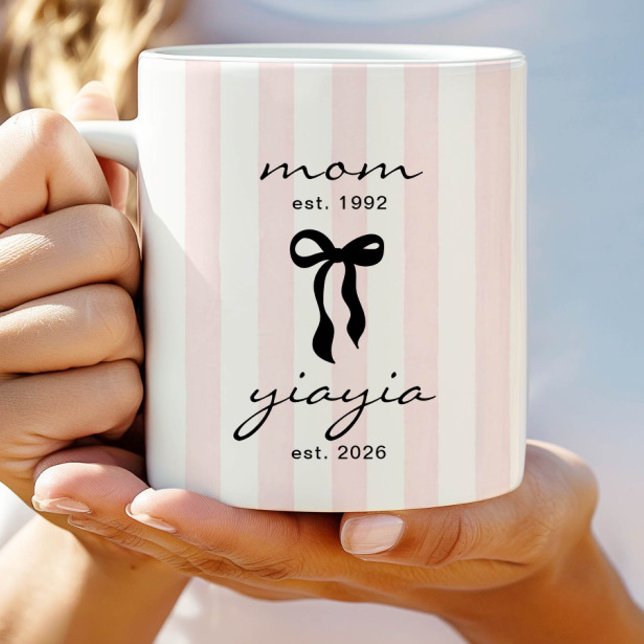 Mamma till Yiayia Mugg med rosett (Skapare uppladdad)