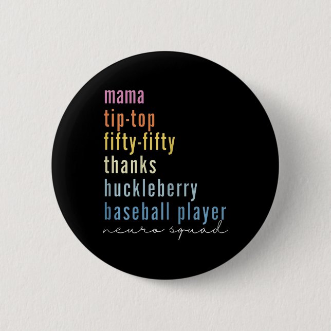 Mamma Tip Top 50 Tack Huckleberry Baseball Pla Knapp (Framsida)