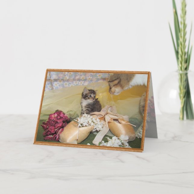 Mamma tittar över mig - katt/kattkort kort (Framsida)