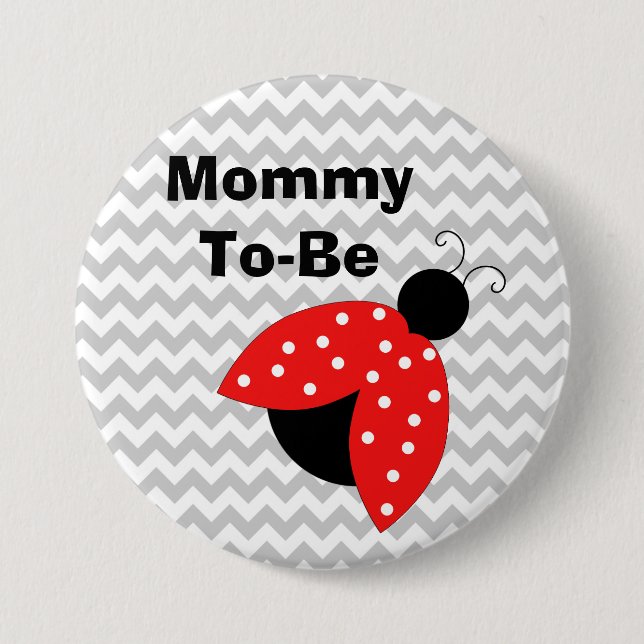 "Mamma to be" Red Ladybug Baby Shower-knapp Knapp (Framsida)