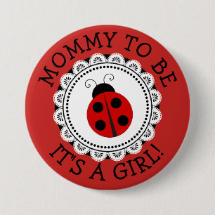 "Mamma to be" Red Ladybug Baby Shower-knapp Knapp