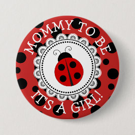 "Mamma to be" Red Ladybug Baby Shower-knapp Knapp