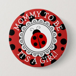 "Mamma to be" Red Ladybug Baby Shower-knapp Knapp