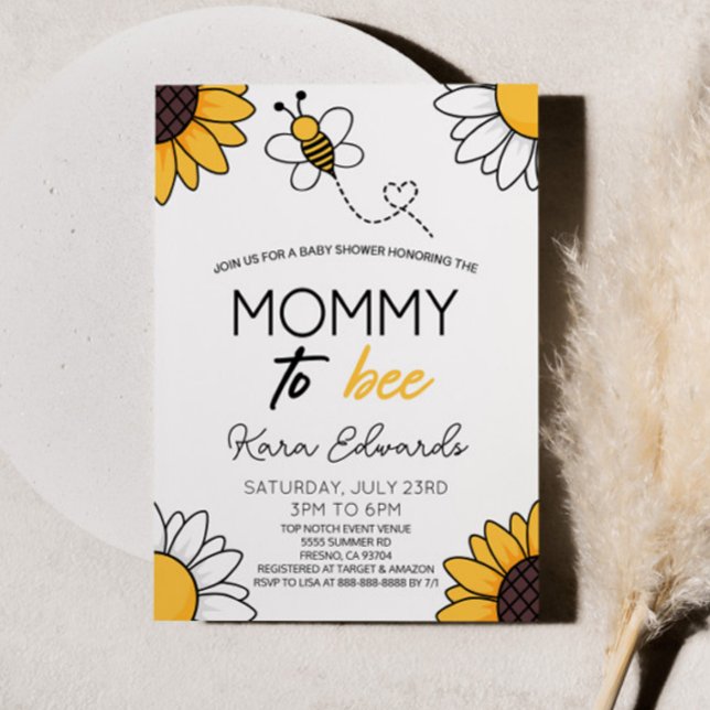 Mamma to Bee Honung Humla Baby Shower Inbjudningar (Skapare uppladdad)