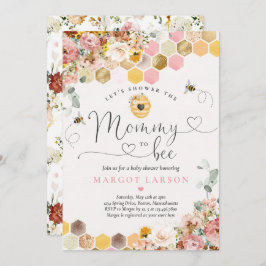 Mamma to Bee Vår Boho Wildblomma Baby Shower Inbjudningar