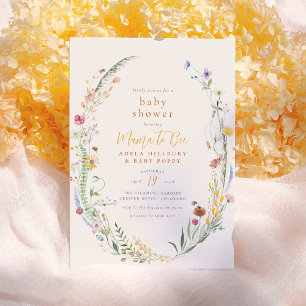 Mamma to Bee WildblommBoho Chic Flicka Shower Inbjudningar