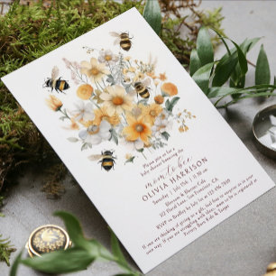 Mamma to Bee Wildblomme Blommigt Par Baby Shower Inbjudningar