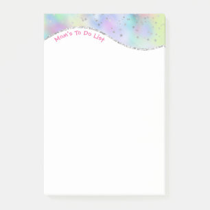 Mamma To Do List, Iridescent Wave & Silver Stars Post-it Block