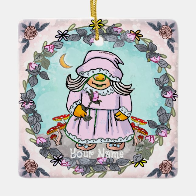 Mamma tomte  julgransprydnad keramik (Framsida)