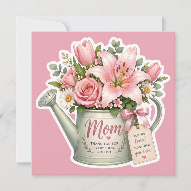 Mamma Trädgårdsblommor Inbjudningar (Framsida)