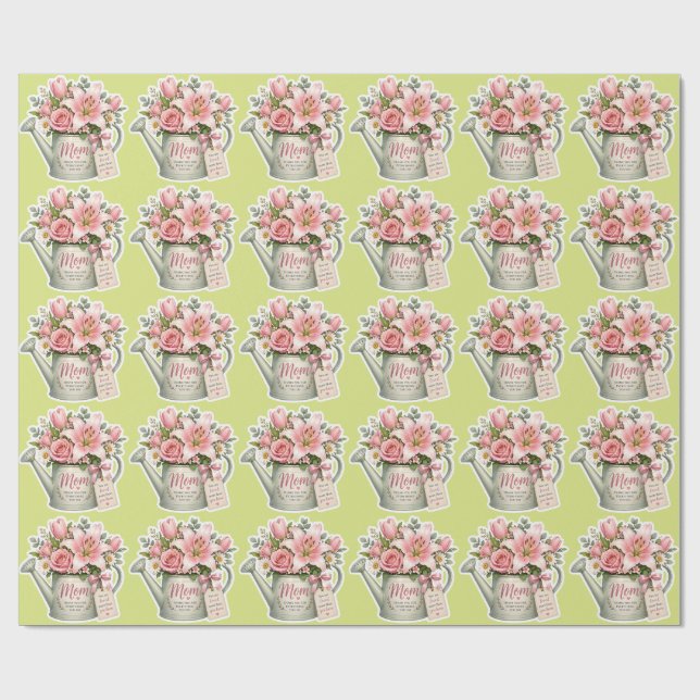 Mamma trädgårdsblommor presentpapper (Platt)
