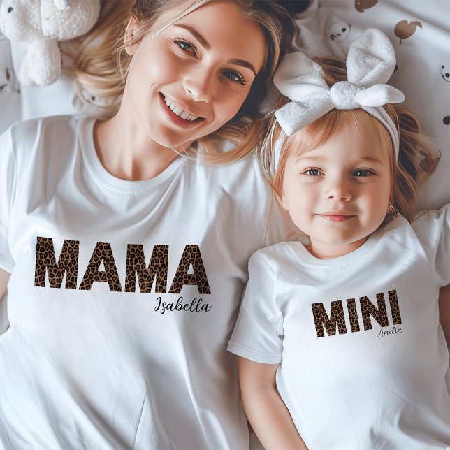 Mamma | Trendig Leopard Print Mamma och Me T Shirt (Skapare uppladdad)