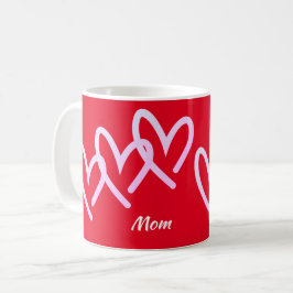 Mamma Triple Red Heart Kaffemugg