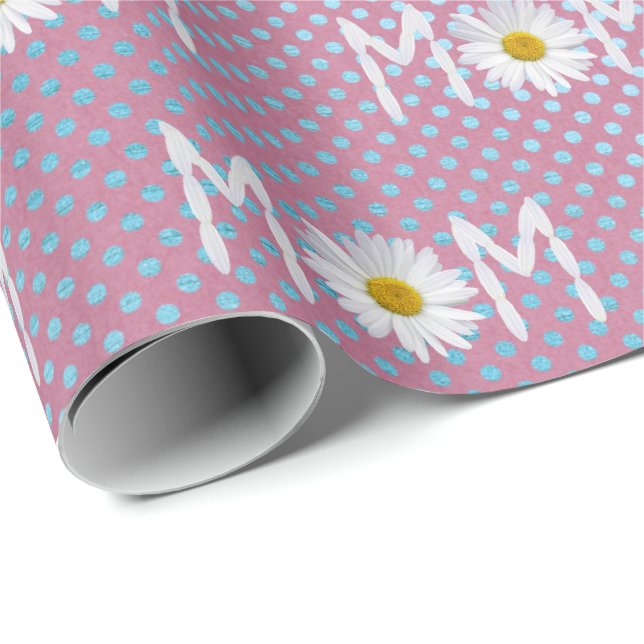 Mamma tusenskönor på prickigt omslagspapper presentpapper (Rullad Hörn)