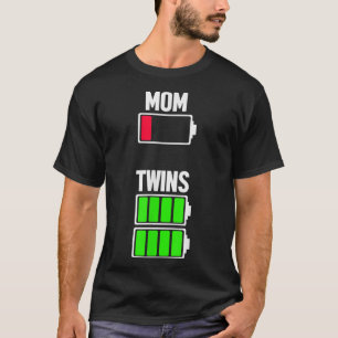Mamma-Twillingar för Mors dag låg batterinivå T Shirt