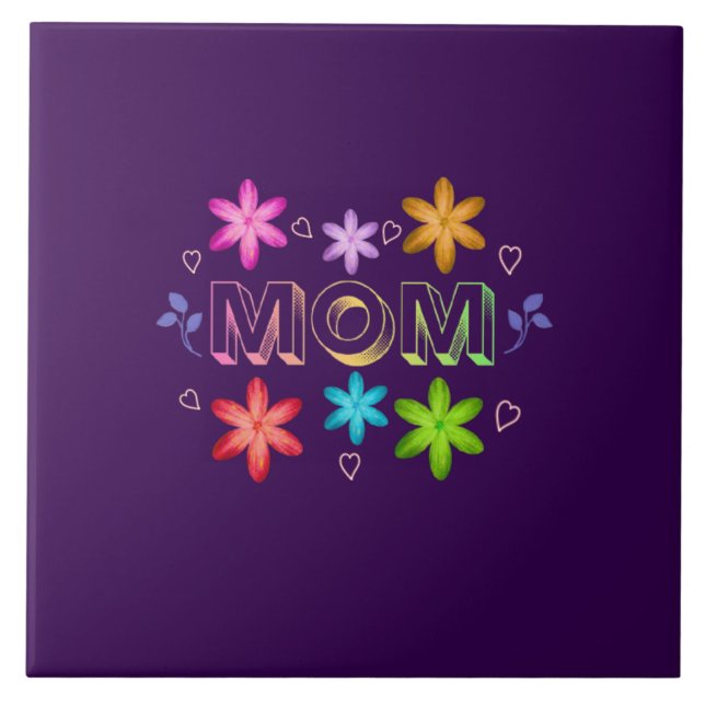 Mamma typografi design, söt mor citat text konst, kakelplatta (Framsidan)
