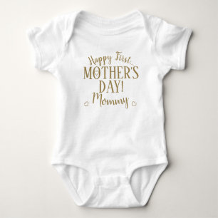 Mamma typografi Lycklig första Mors dag T Shirt