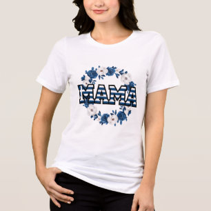 MAMMA Typografi med grekiska Flagga och Blommigt a T Shirt