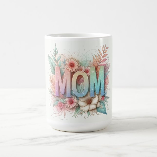 Mamma Typografi och blommor Kaffemugg (Center)
