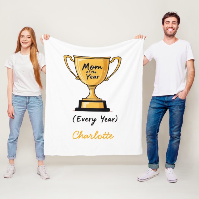 Mamma under året | Funny & Cute Mors dag Fleecefilt (På plats)