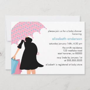 Mamma under paraplybaby shower inbjudningar