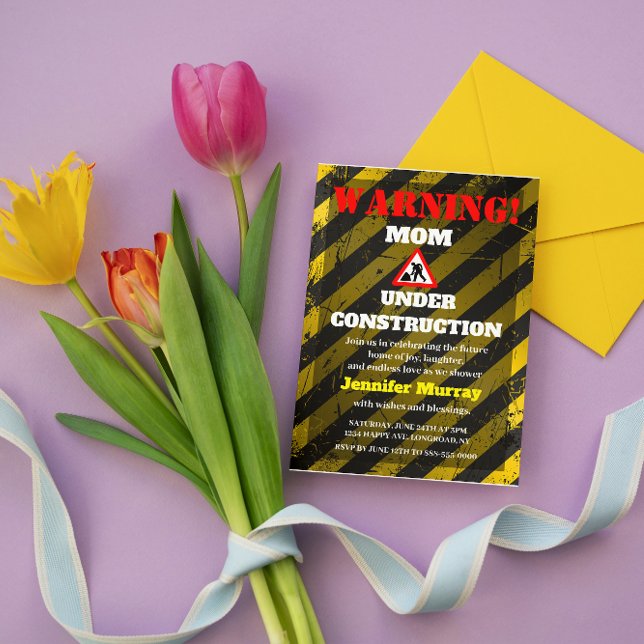 Mamma under uppbyggnad | Söt modern babyshower Inbjudningar (Skapare uppladdad)