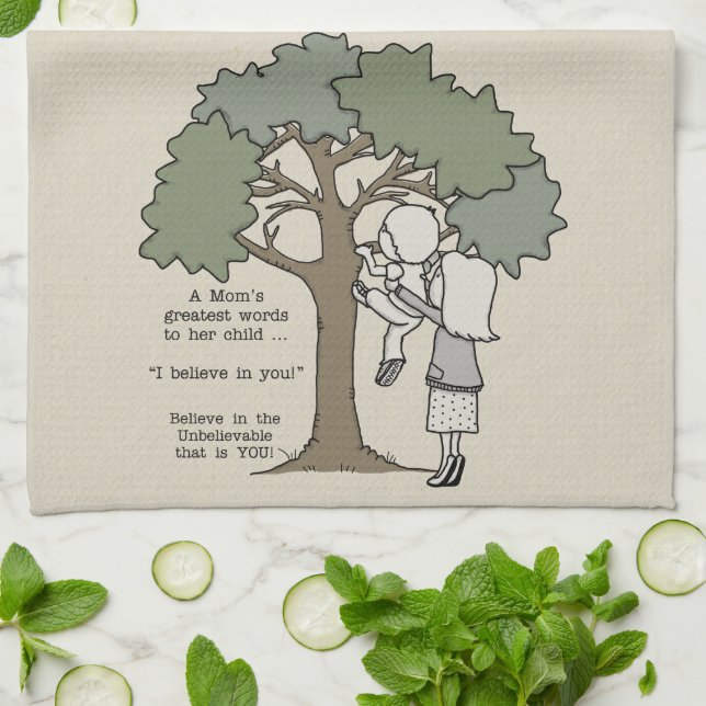 Mamma Underbarare Ord Kökshandduk (Vikta)