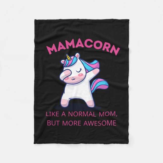 Mamma Unicorn Fläkt Klubb Fleecefilt (Framsidan)