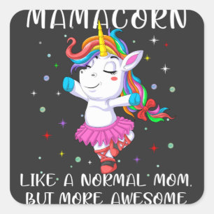 mamma unicorn mors dag-gåva fyrkantigt klistermärke