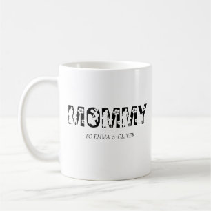 Mamma Unik Mamma Mors dag Kids Namn Kaffemugg