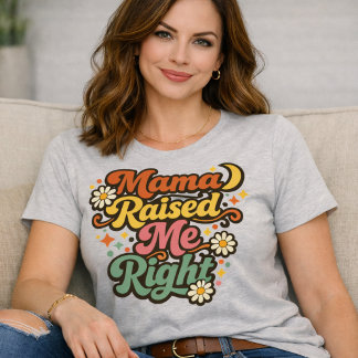 Mamma Uppfostrade Mig Rätt Retro Groovy T-Shirt – 