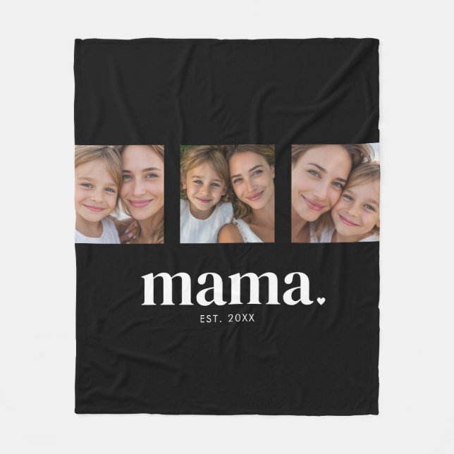 Mamma Upprättad Foto Fleecefilt (Framsidan)