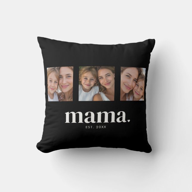 Mamma Upprättad Foto Kudde (Framsida)