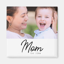 Mamma Upprättad Foto Svart Script Minimal Elegant
