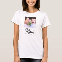 Mamma Upprättad Foto Svart Script Minimal Elegant