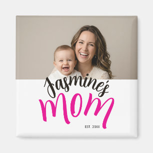 Mamma Upprättade Barn Namn Anpassad År Ny Mamma Magnet